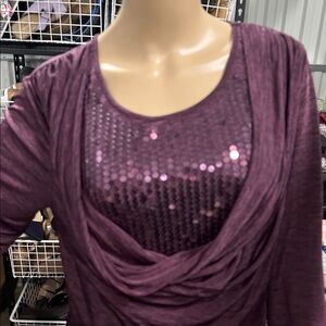 KEREN hart Maroon Cowl Neck Blouse